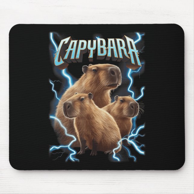 Mousepad Camisa de Natal de Metal Pesado da Capybara _ Holi (Frente)