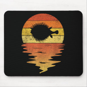 Mousepad Camisa de Peixe Baiacu Marítimo Retro Pôr do Sol 7