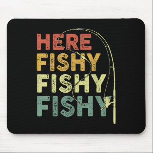 Mousepad Camisa de Pesca Aqui-pesqueiro Engraçado B Peixe P