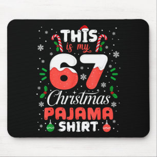 Mousepad Camisa de pijama de Natal engraçada 67 Six Seven M