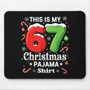 Mousepad Camisa de pijama de Natal engraçada 67 Six Seven M