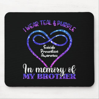 Mousepad Camisa de prevenção azul turquesa roxo em memória