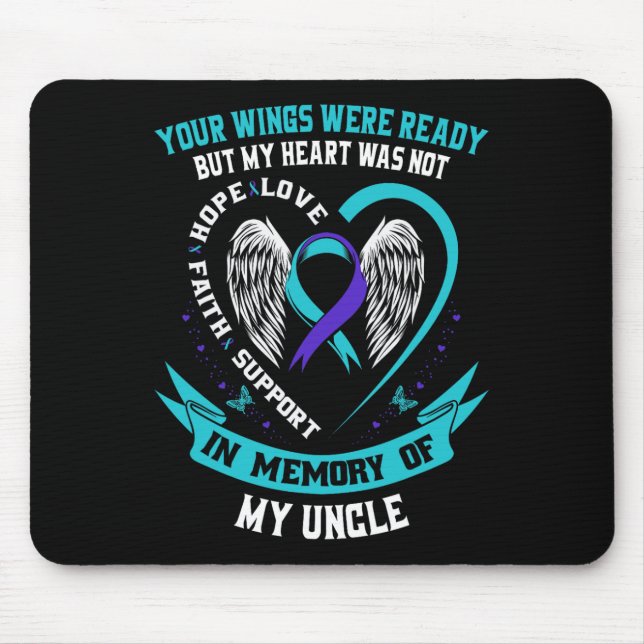 Mousepad Camisa de Sensibilização Suicida Tio sobrinho Evit (Frente)