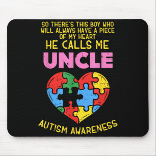 Mousepad Camisa de Tio Conscientização sobre Autismo Menino