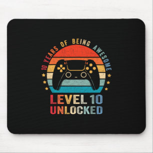 Mousepad Camisa desbloqueada nível 10 jogador de vídeo engr
