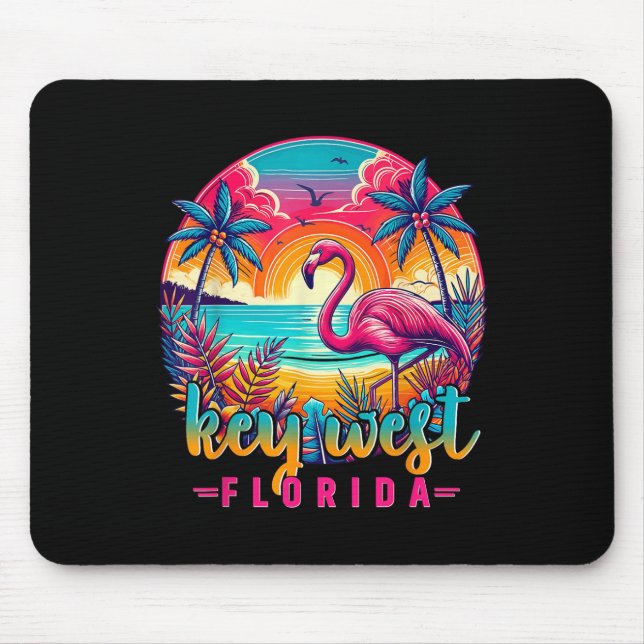 Mousepad Camisa do Flamingo Tropical da Praia de Key West F (Frente)