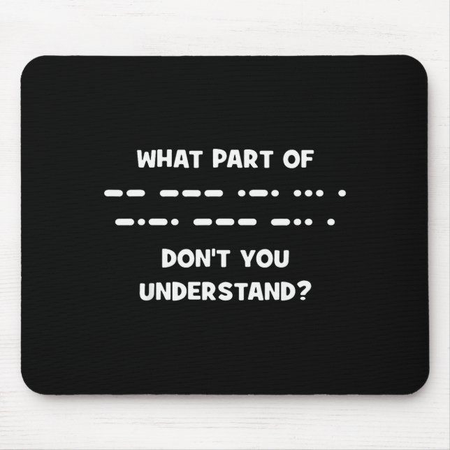 Mousepad Camisa engraçada de código Morse Presente de rádio (Frente)