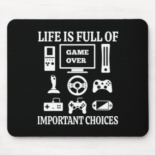 Mousepad Camisa engraçada de jogador a vida é cheia de esco