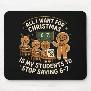 Mousepad Camisa engraçada de pijama de Natal 67 Seis Sete M