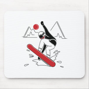 Mousepad Camisa Engraçada De Snowboard - Borda De Neve - Pá