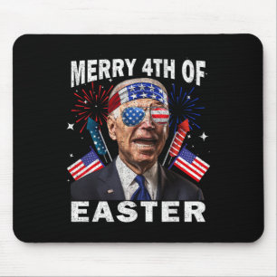 Mousepad Camisa engraçada do Joe Biden 4 de Julho Alegre 4