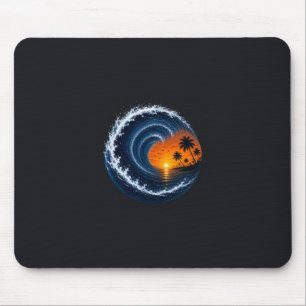 Mousepad Camisa Logo de Surf Sunset Onda Tropical Ocean V