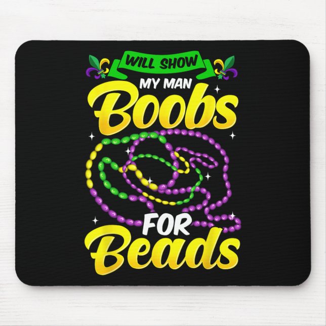 Mousepad Camisa Mardi Gras Engraçada Para Homens (Frente)