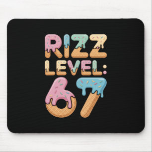 Mousepad Camisa Meme Nível Rizz 67 Sorvete Drip Meme Seis S
