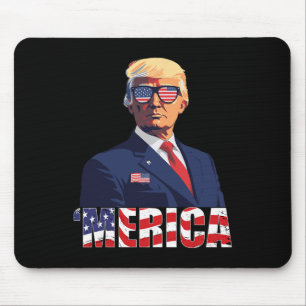 Mousepad Camisa Merica Trump Sungl Nos Bandeira 4 De Julho