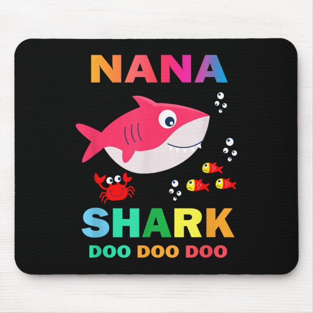 Mousepad Camisa Nana Shark, Dia dos Pais Presente Da Esposa (Frente)