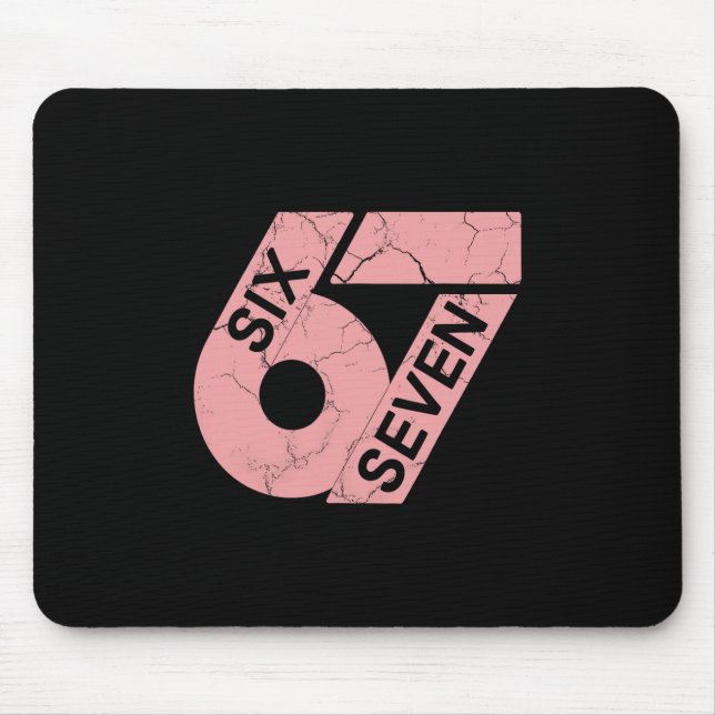 Mousepad Camisa número 67 rosa e branca do jogador uniforme (Frente)