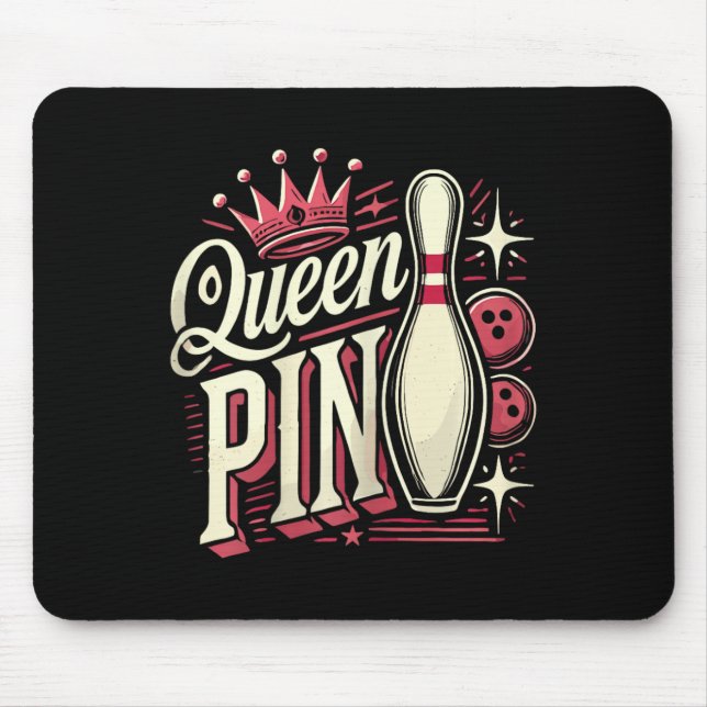 Mousepad Camisa Queen Pin Bowl Bowling League Para Bowling  (Frente)