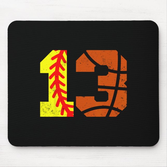 Mousepad Camisa Softll Sketll Número 13 Piada Aniversário d (Frente)