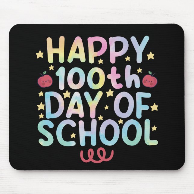 Mousepad Camisa Tie Dye Feliz 100º Dia De Aula Professor Al (Frente)