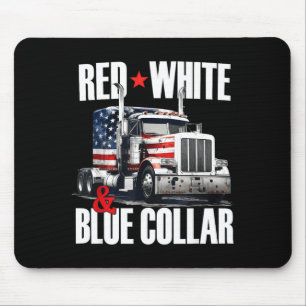 Mousepad Camisa vermelha branca e azul gola de camionista p