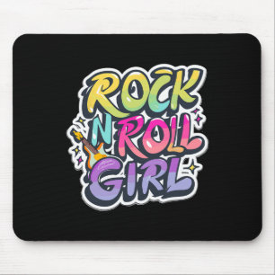 Mousepad Camisas De banda Para Crianças Rock N Roll Girl Ro