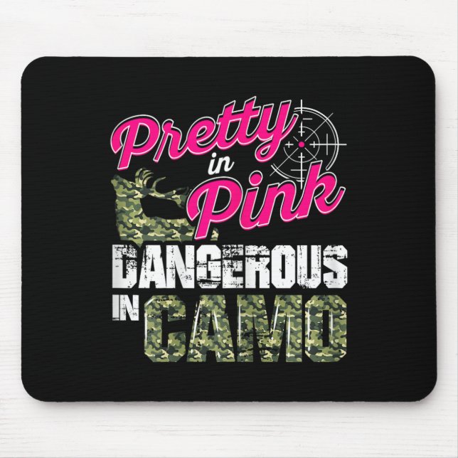 Mousepad Camisas De Caça Para Mulheres Perigosas Em Camo De (Frente)