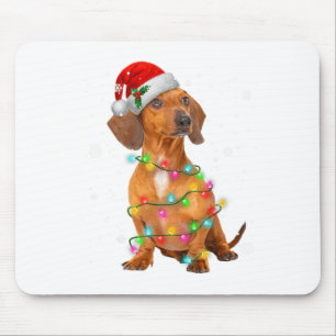 Mousepad Camisas de Natal de Árvore de Cães Dachshund Prese