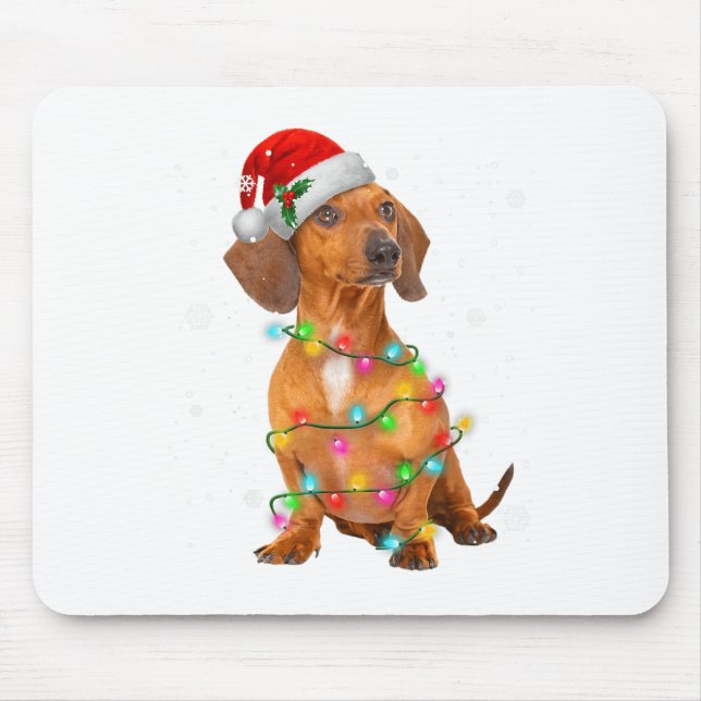 Mousepad Camisas de Natal de Árvore de Cães Dachshund Prese (Frente)