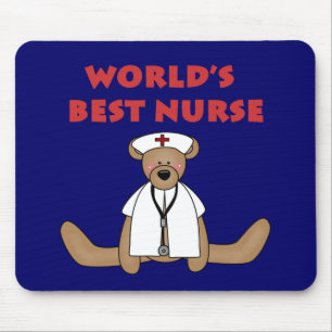 Mousepad Camisas e presentes da melhor enfermeira do mundo
