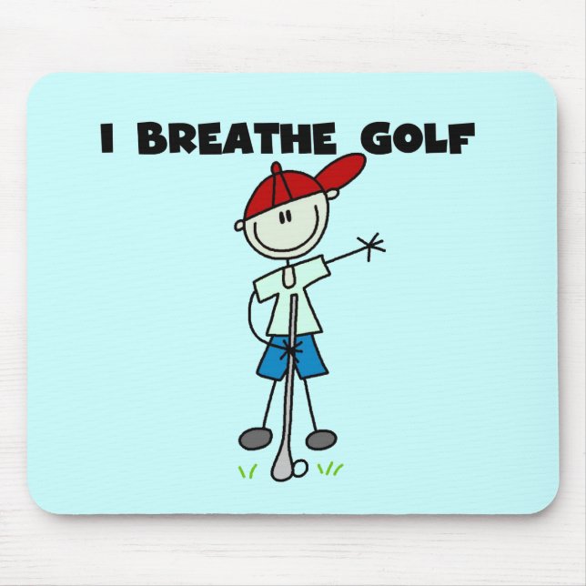 Mousepad Camisas e Presentes de Golfe Eu Respiro (Frente)