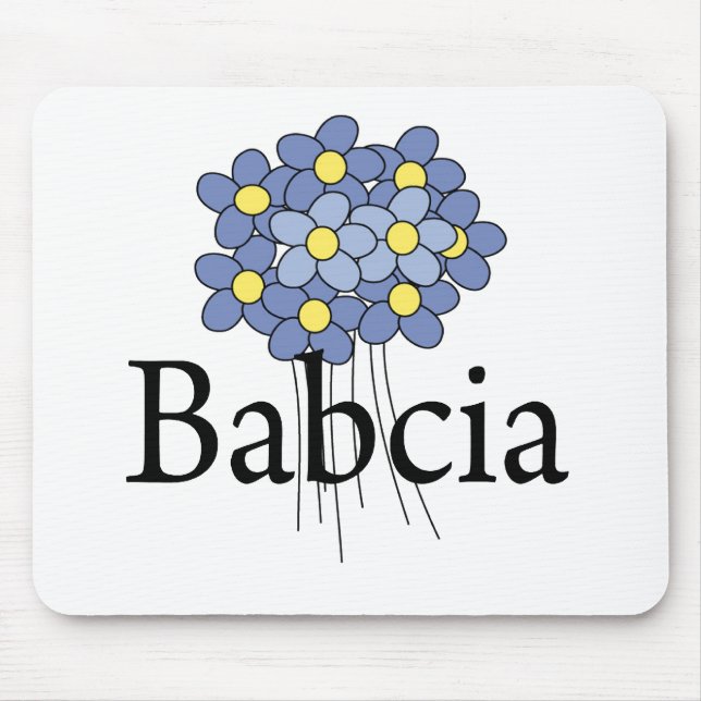 Mousepad Camiseta Babcia Flor Azul Bonita (Frente)