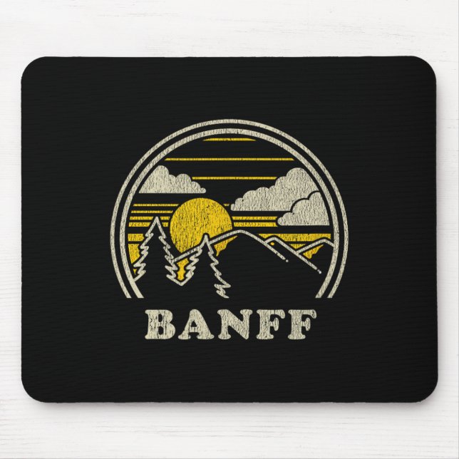 Mousepad Camiseta Banff Alberta Canadá Vintage Caminhada Mo (Frente)