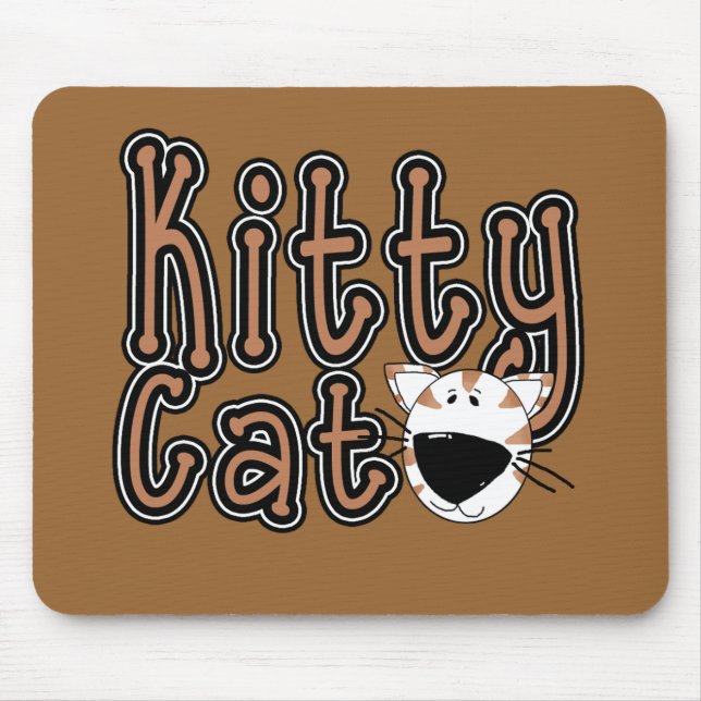 Mousepad Camiseta bonito e presentes do gato do gatinho (Frente)