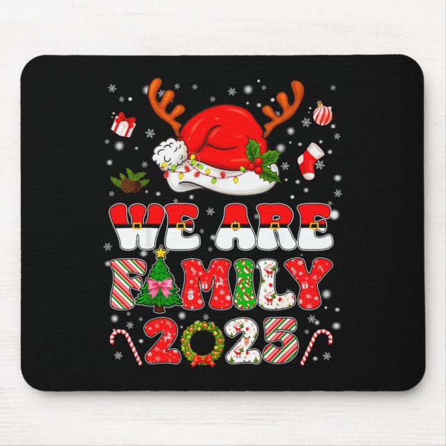 Mousepad Camiseta Combinando Família 2025 Pijamas De Natal  (Frente)
