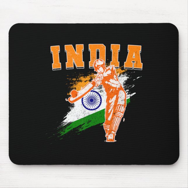 Mousepad Camiseta de adeptos de críquete da Índia Bharath a (Frente)