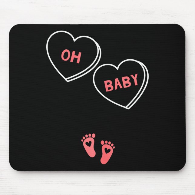 Mousepad Camiseta de Anúncio de Gravidez do Dia dos Namorad (Frente)