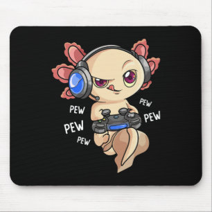 Mousepad Camiseta de Axolote para Crianças Meninos Gamer -