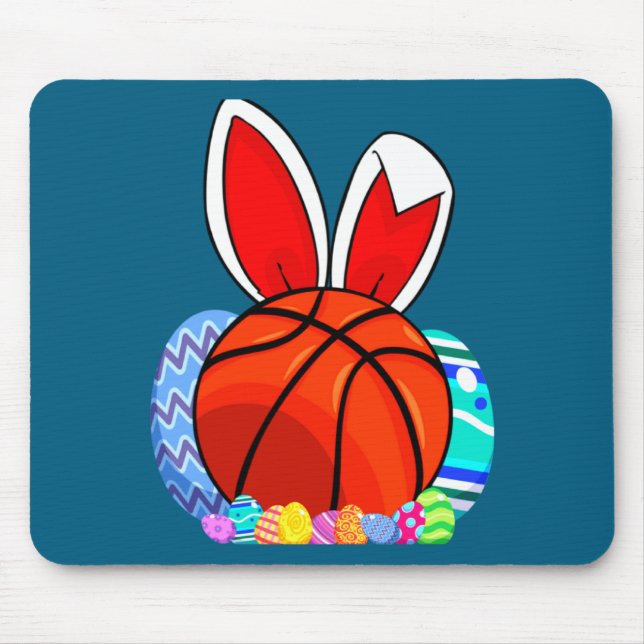 Mousepad Camiseta de basquete de coelho de ovo de Páscoa de (Frente)