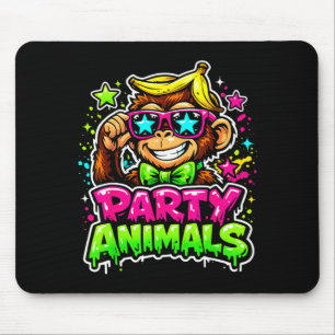 Mousepad Camiseta de beisebol de animais de festa macaco en