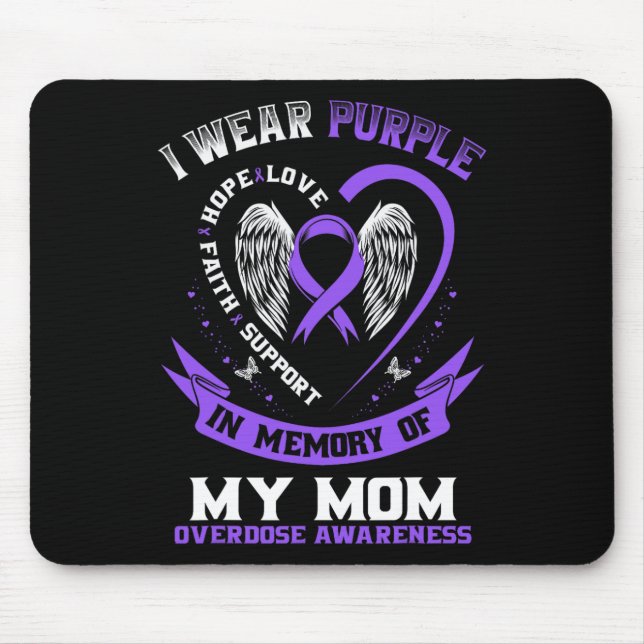 Mousepad Camiseta de Conscientização sobre Overdose em Memó (Frente)