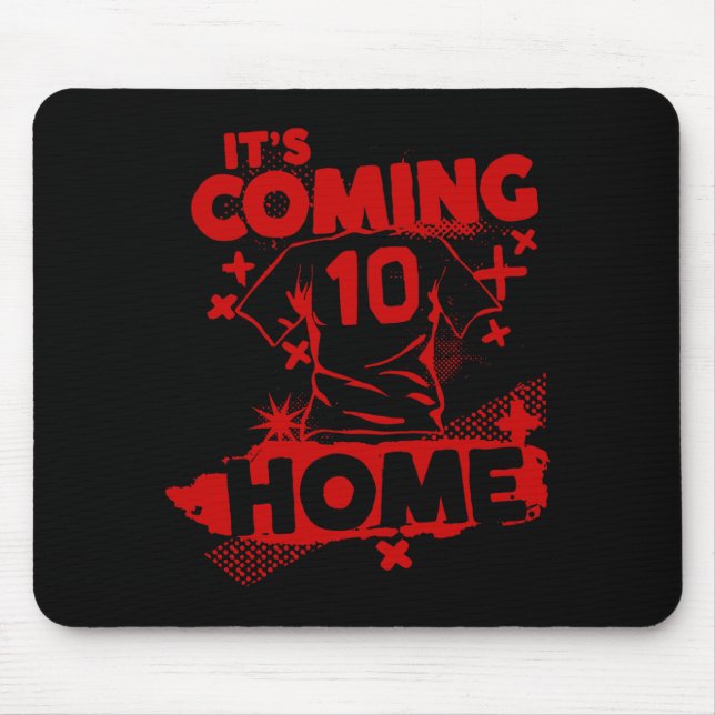 Mousepad Camiseta de Futebol Vintage Inglaterra Retro Grung (Frente)