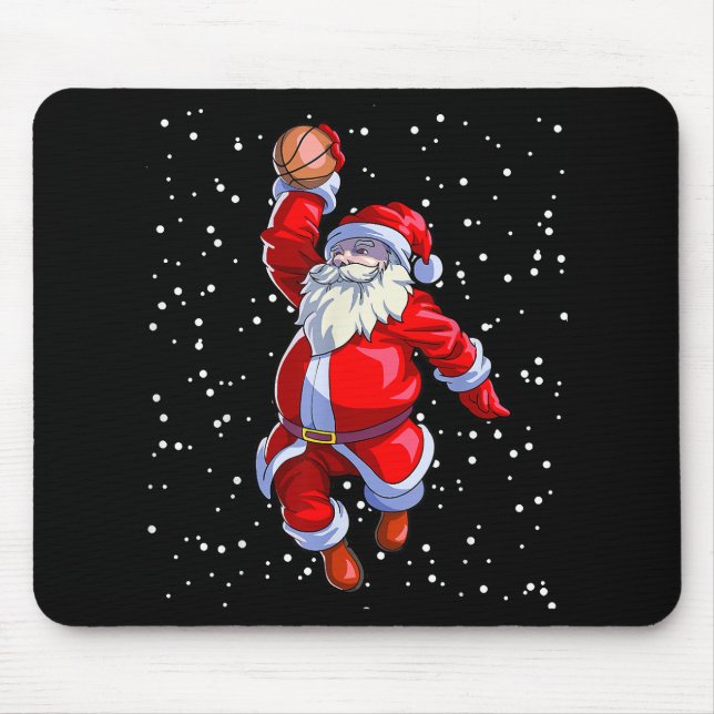 Mousepad Camiseta de Natal de Basquetebol Homens Rapazes Ba (Frente)