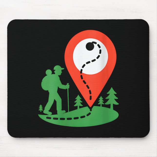 Mousepad Camiseta decote V Geocaching Hiking Feminino (Frente)