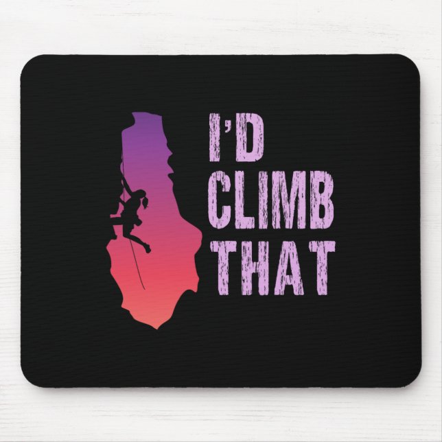 Mousepad Camiseta Divertida de Escalada em Rocha Eu Escalar (Frente)