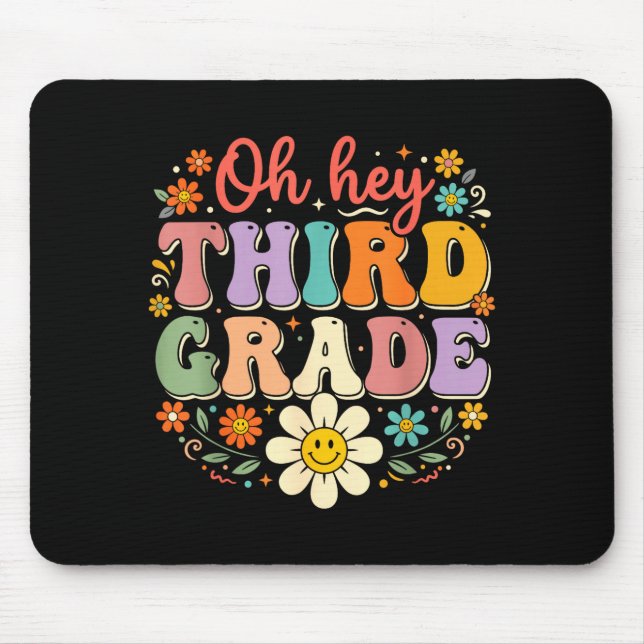 Mousepad Camiseta divertida de volta às aulas para professo (Frente)