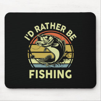 Mousepad Camiseta Divertida Eu Preferiria Estar Pescando -