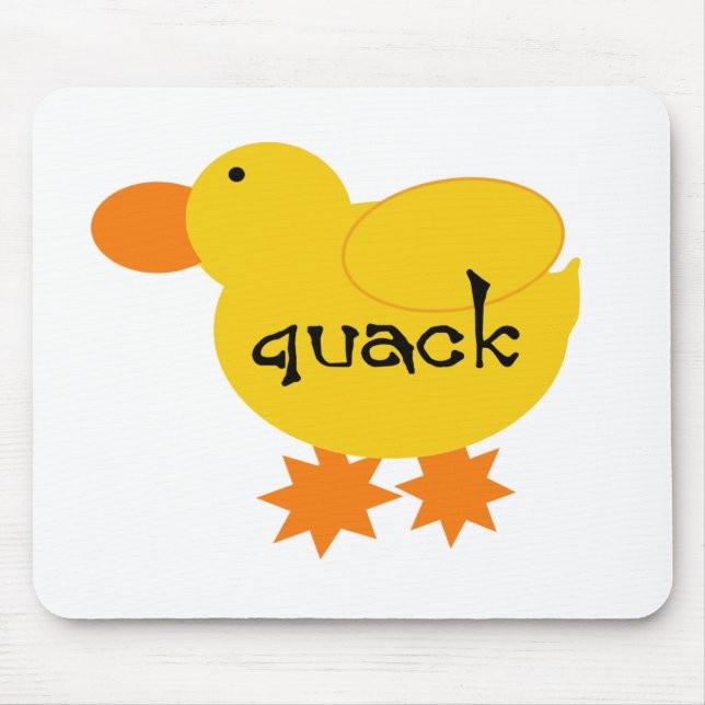 Mousepad Camiseta e presentes amarelos do grasnado do pato (Frente)