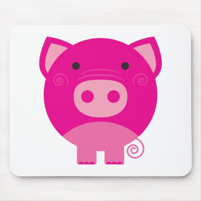 Mousepad Camiseta e presentes cor-de-rosa do porco (Frente)
