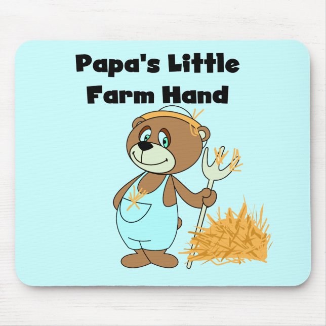 Mousepad Camiseta e presentes da mão de fazenda da papá (Frente)